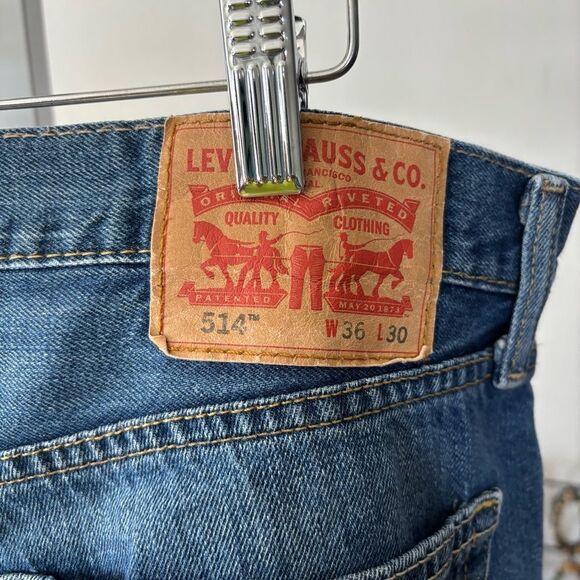 Levi's 36x30 Men's Straight Blue Jeans 514s Classic regular - Picture 2 of 7